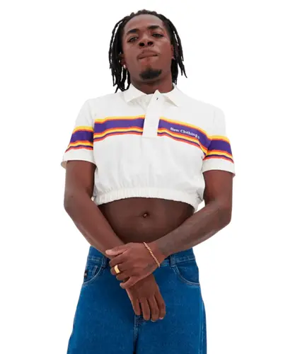 Camisa Polo Baw Clothing Cropped Revival Station Off White