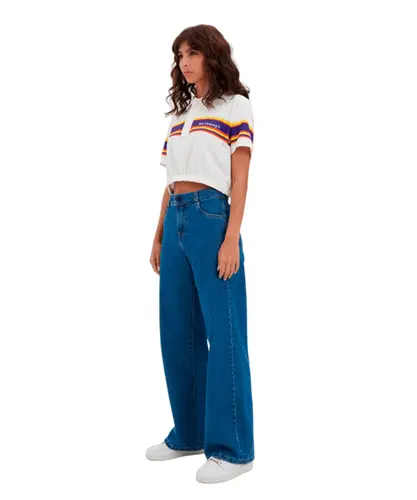 Camisa Polo Baw Clothing Cropped Revival Station Off White