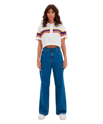 Camisa Polo Baw Clothing Cropped Revival Station Off White