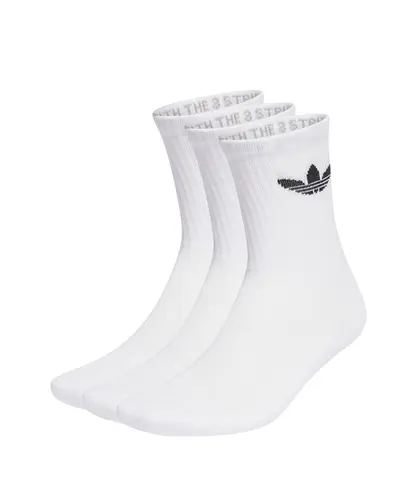 Meia Adidas Trefoil Cano Médio 3 Pares White
