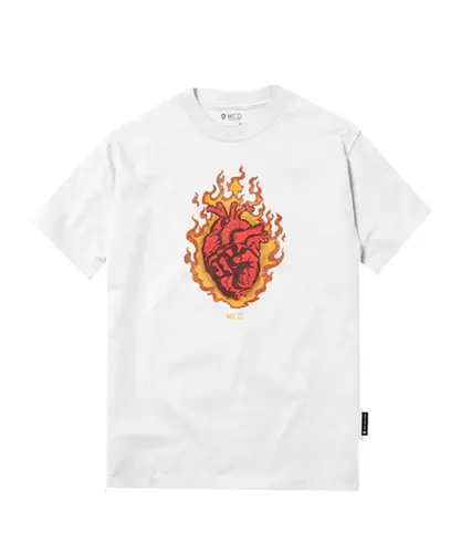 Camiseta MCD Regular Corazón En Llamas Branco