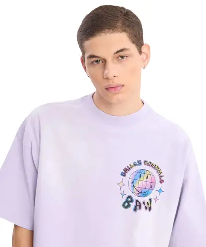 Camiseta Boxy Over Globo Baw x Smiley Lilás