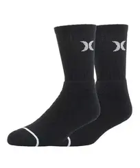 Meias Hurley Kit 2 Cano Alto Canelado Preto