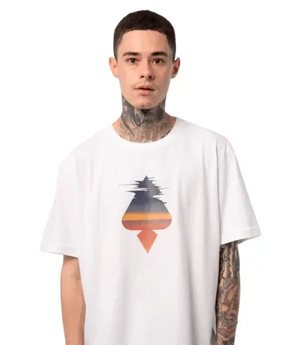 Camiseta Regular Estampa Horizonte - Branco