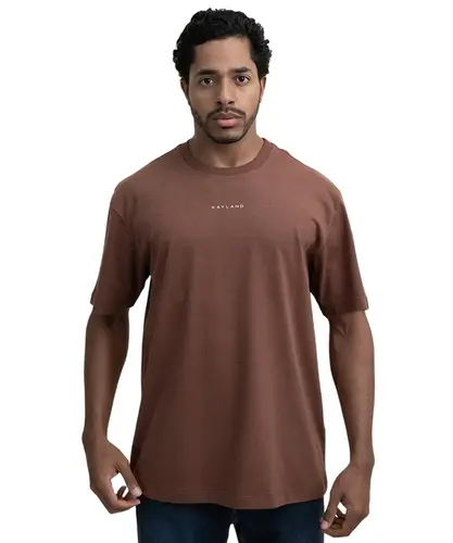 Camiseta Kayland Comfort Pássaros Linhas Marrom