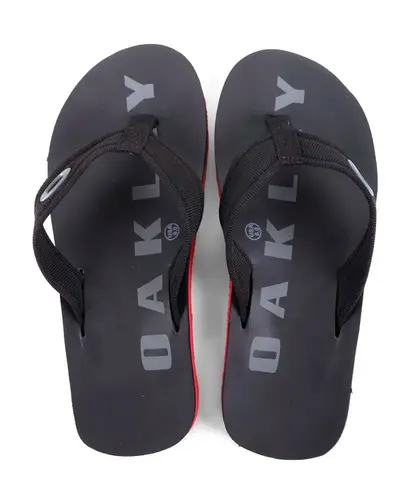 Chinelo Oakley Zeal Imperial  Preto Cinza Vermelho