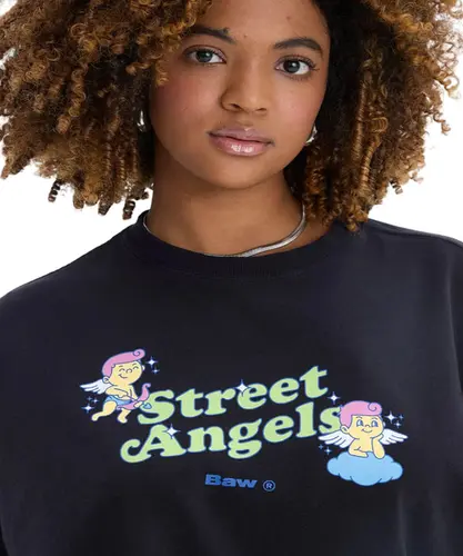 Camiseta Baw Boxy Street Angel Preto