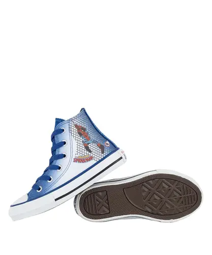Tênis Converse Kids Chuck Taylor All Star Hi Homem Aranha Azul
