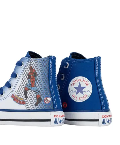 Tênis Converse Kids Chuck Taylor All Star Hi Homem Aranha Azul