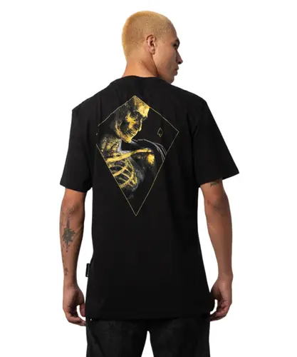Camiseta Regular MCD Caveira Dourada Preto