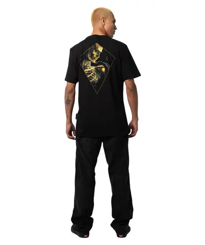 Camiseta Regular MCD Caveira Dourada Preto