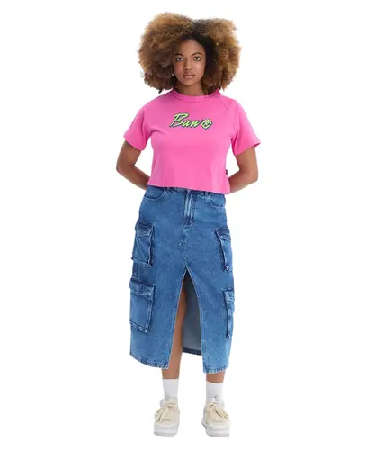 Cropped Baw Raglan Italic Rosa