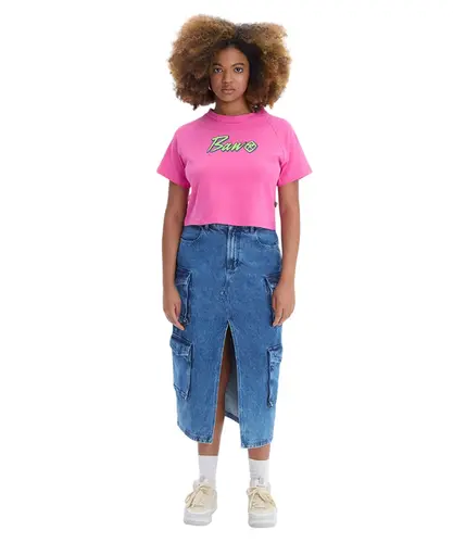 Cropped Baw Raglan Italic Rosa