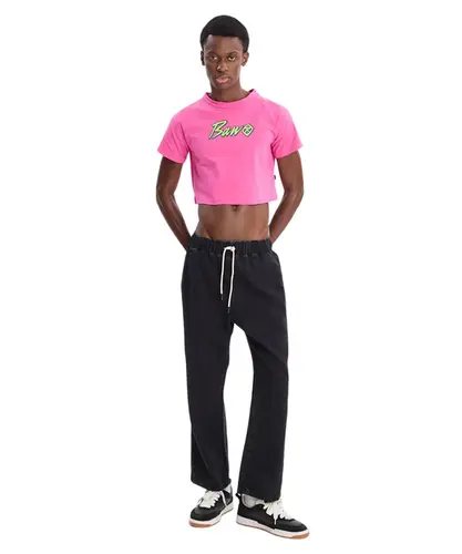 Cropped Baw Raglan Italic Rosa