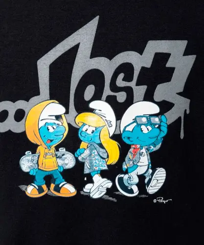 Camiseta Lost Smurfs Crias - Preto