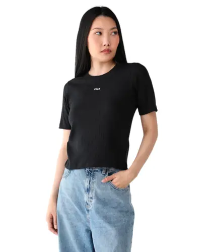 Camiseta FIla Regular Essentials Canelada Preto