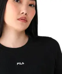 Camiseta FIla Regular Essentials Canelada Preto